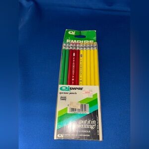 Vintage Empire Fairmount No 2 Pencils New Pack of 10 Red Blue Green Yellow 1980s